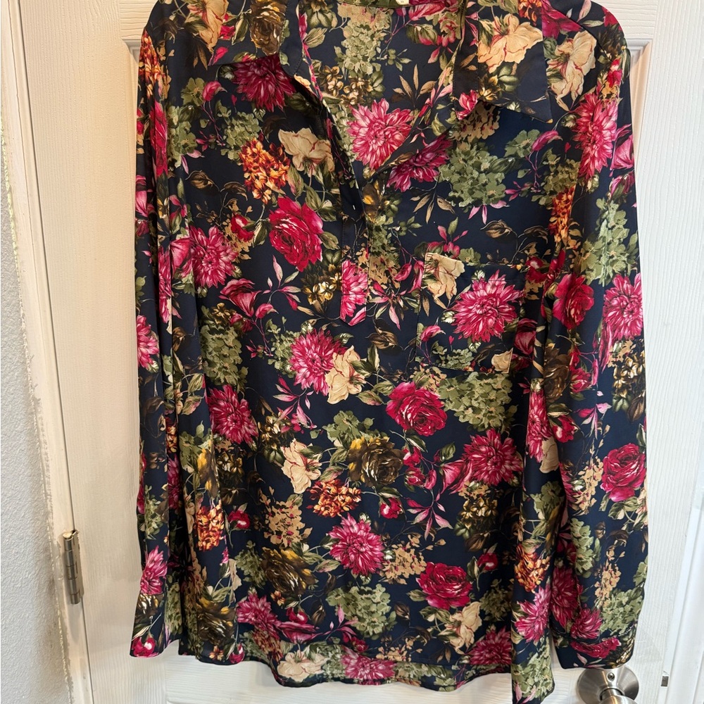 Pleione Black and Pink summer print Blouse Tops